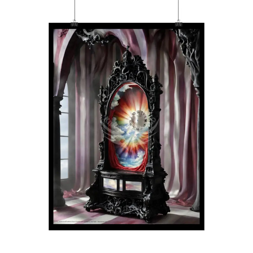 Surreal 3D Elemental Ribbon Portal Poster — Funky Balconies & Doors to Other Dimensions - Rainbow Poster