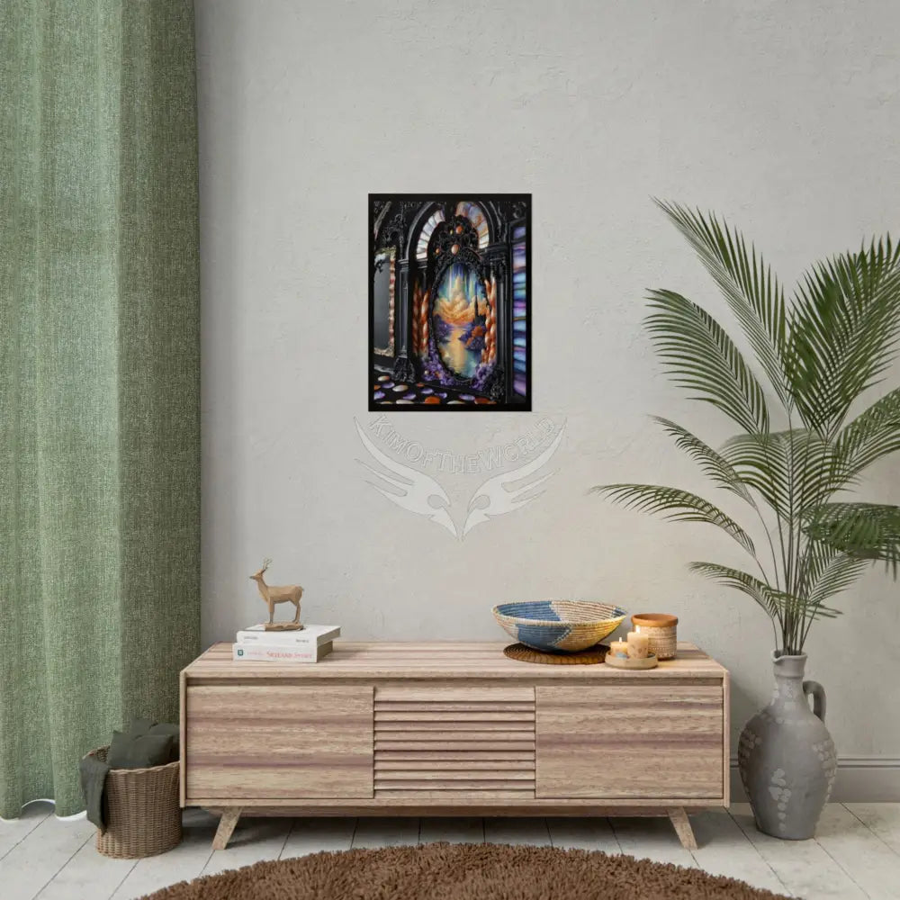 Surreal 3D Elemental Ribbon Portal Poster — Funky Balconies & Doors to Other Dimensions - Rainbow Poster