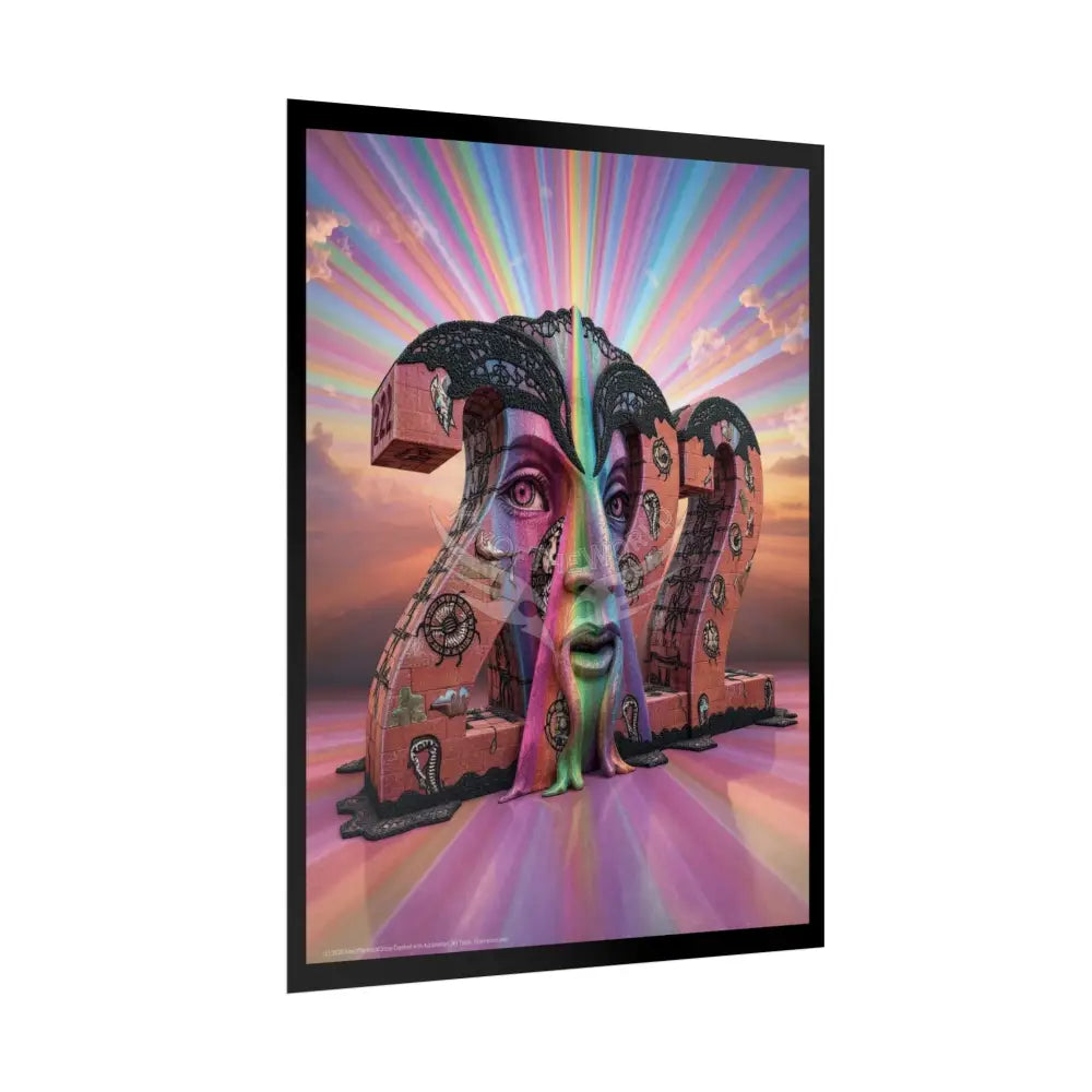 Surreal 3D Giant Block Letters ’222’’ Number Poster — Funky Numbers Poster