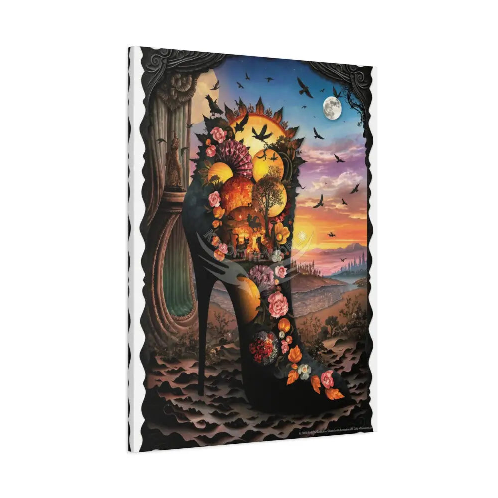 Surreal 3D Magic Stiletto Dimensional Canvas Art — 3D Portal Shoe Lover’s Wall Decor Canvas