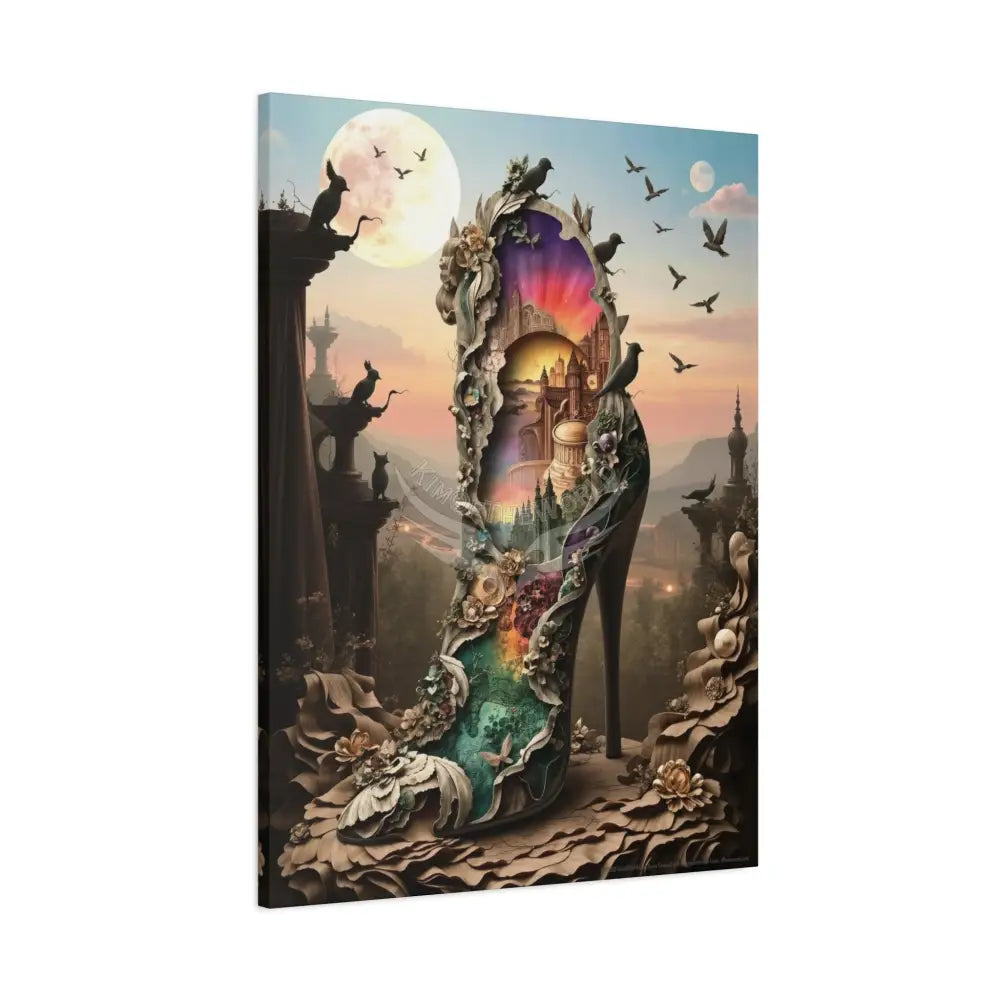Surreal 3D Magic Stiletto Dimensional Canvas Art — 3D Portal Shoe Lover’s Wall Decor Canvas