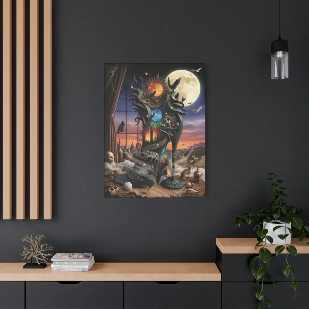 Surreal 3D Magic Stiletto Dimensional Canvas Art — 3D Portal Shoe Lover’s Wall Decor Canvas