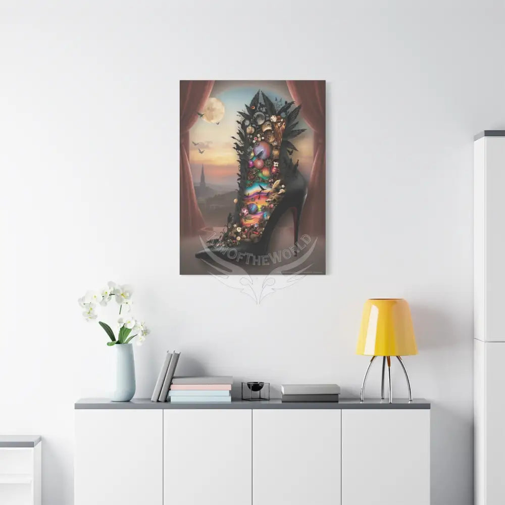 Surreal 3D Magic Stiletto Dimensional Canvas Art — 3D Portal Shoe Lover’s Wall Decor Canvas