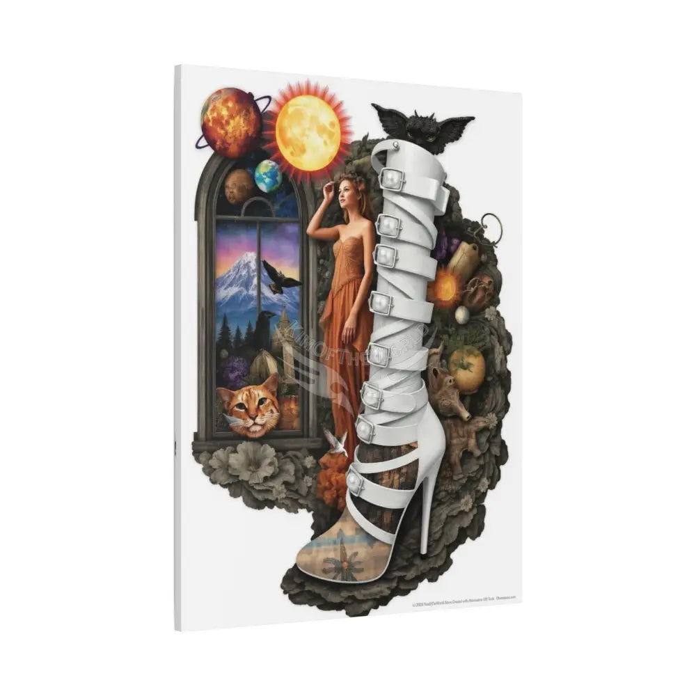 Surreal 3D Magic Stiletto Dimensional Canvas Art — 3D Portal Shoe Lover’s Wall Decor Canvas
