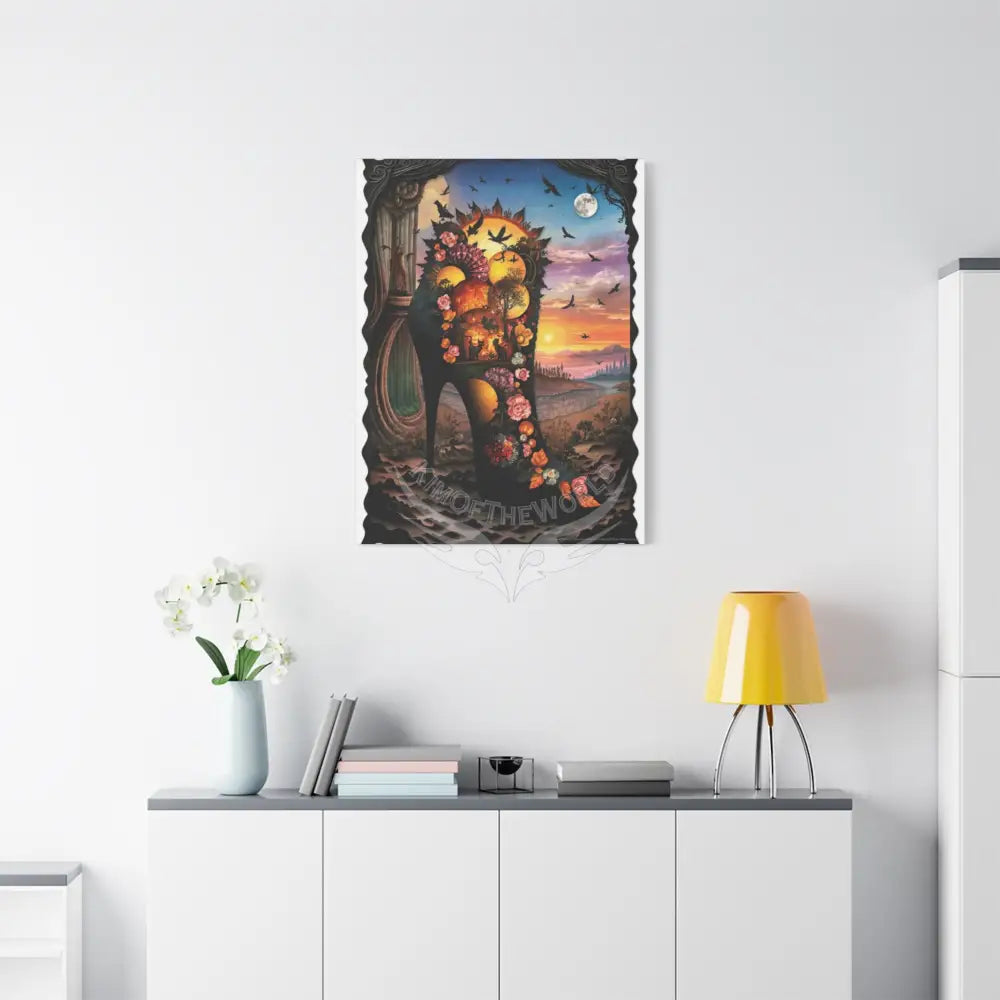 Surreal 3D Magic Stiletto Dimensional Canvas Art — 3D Portal Shoe Lover’s Wall Decor Canvas