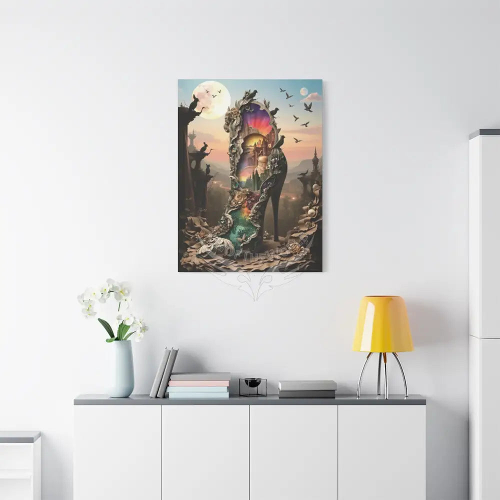 Surreal 3D Magic Stiletto Dimensional Canvas Art — 3D Portal Shoe Lover’s Wall Decor Canvas