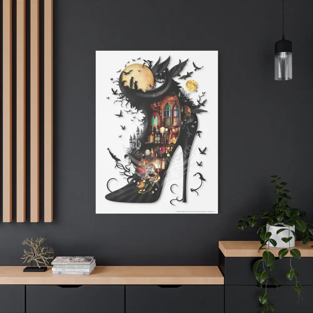 Surreal 3D Magic Stiletto Dimensional Canvas Art — 3D Portal Shoe Lover’s Wall Decor Canvas