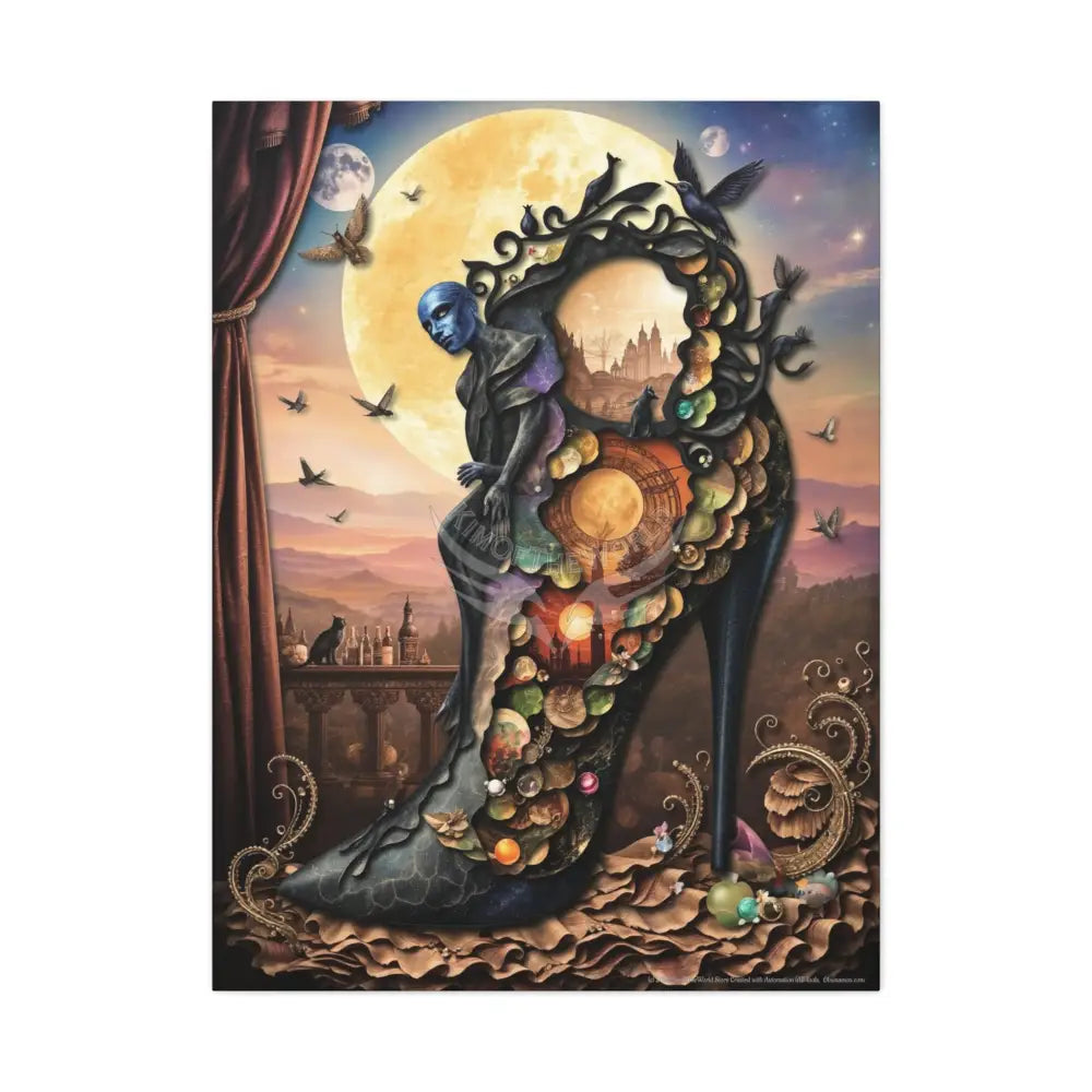 Surreal 3D Magic Stiletto Dimensional Canvas Art — 3D Portal Shoe Lover’s Wall Decor 30’’ x 40’’ (Vertical) / 1.25’’