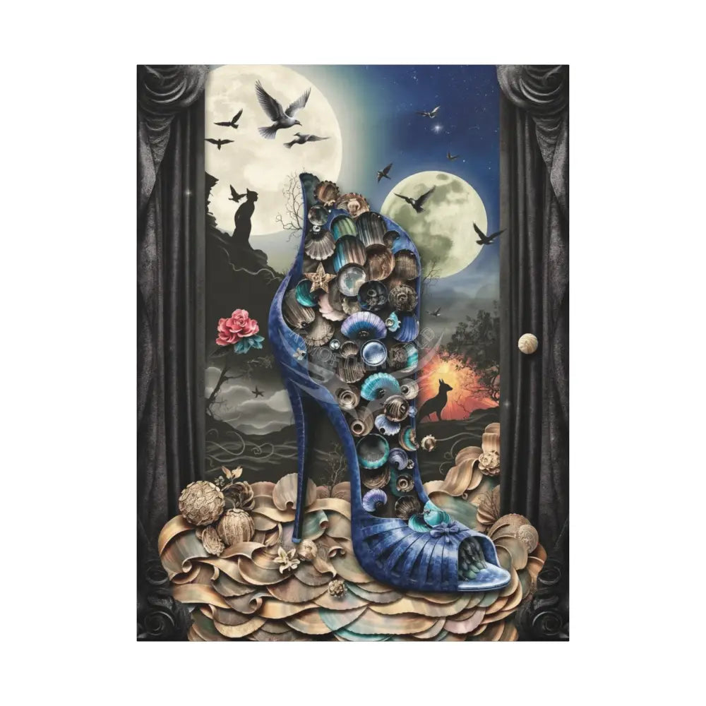 Surreal 3D Magic Stiletto Dimensional Canvas Art — 3D Portal Shoe Lover’s Wall Decor 36’’ x 48’’ (Vertical) / 1.25’’