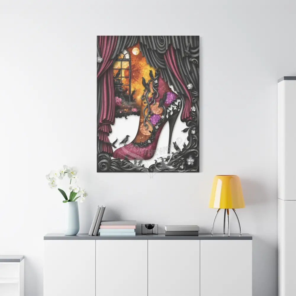 Surreal 3D Magic Stiletto Dimensional Canvas Art — 3D Portal Shoe Lover’s Wall Decor Canvas