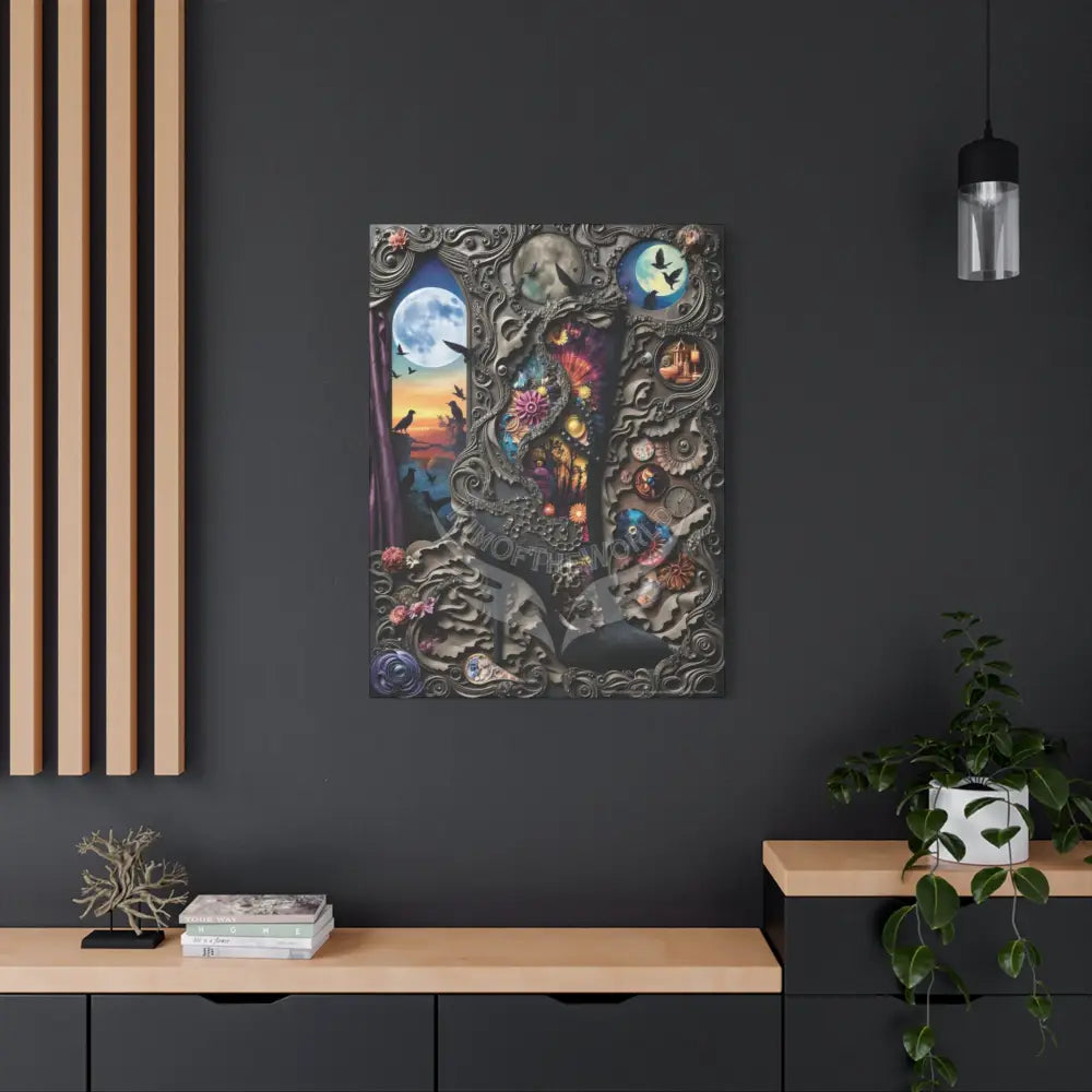 Surreal 3D Magic Stiletto Dimensional Canvas Art — 3D Portal Shoe Lover’s Wall Decor Canvas