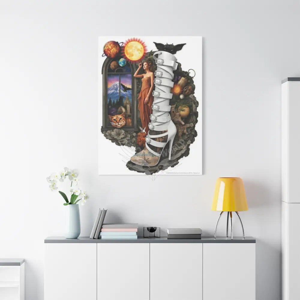 Surreal 3D Magic Stiletto Dimensional Canvas Art — 3D Portal Shoe Lover’s Wall Decor Canvas