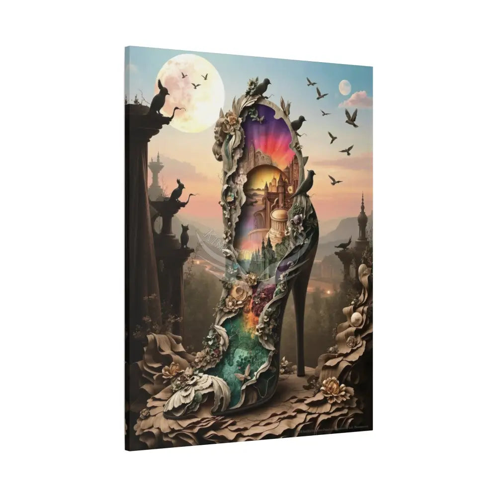 Surreal 3D Magic Stiletto Dimensional Canvas Art — 3D Portal Shoe Lover’s Wall Decor Canvas
