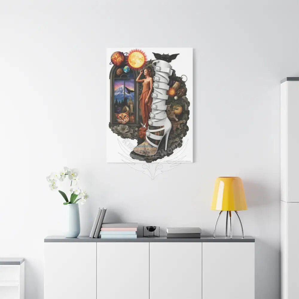 Surreal 3D Magic Stiletto Dimensional Canvas Art — 3D Portal Shoe Lover’s Wall Decor Canvas