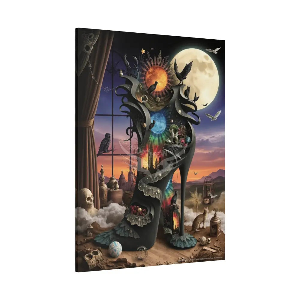 Surreal 3D Magic Stiletto Dimensional Canvas Art — 3D Portal Shoe Lover’s Wall Decor Canvas