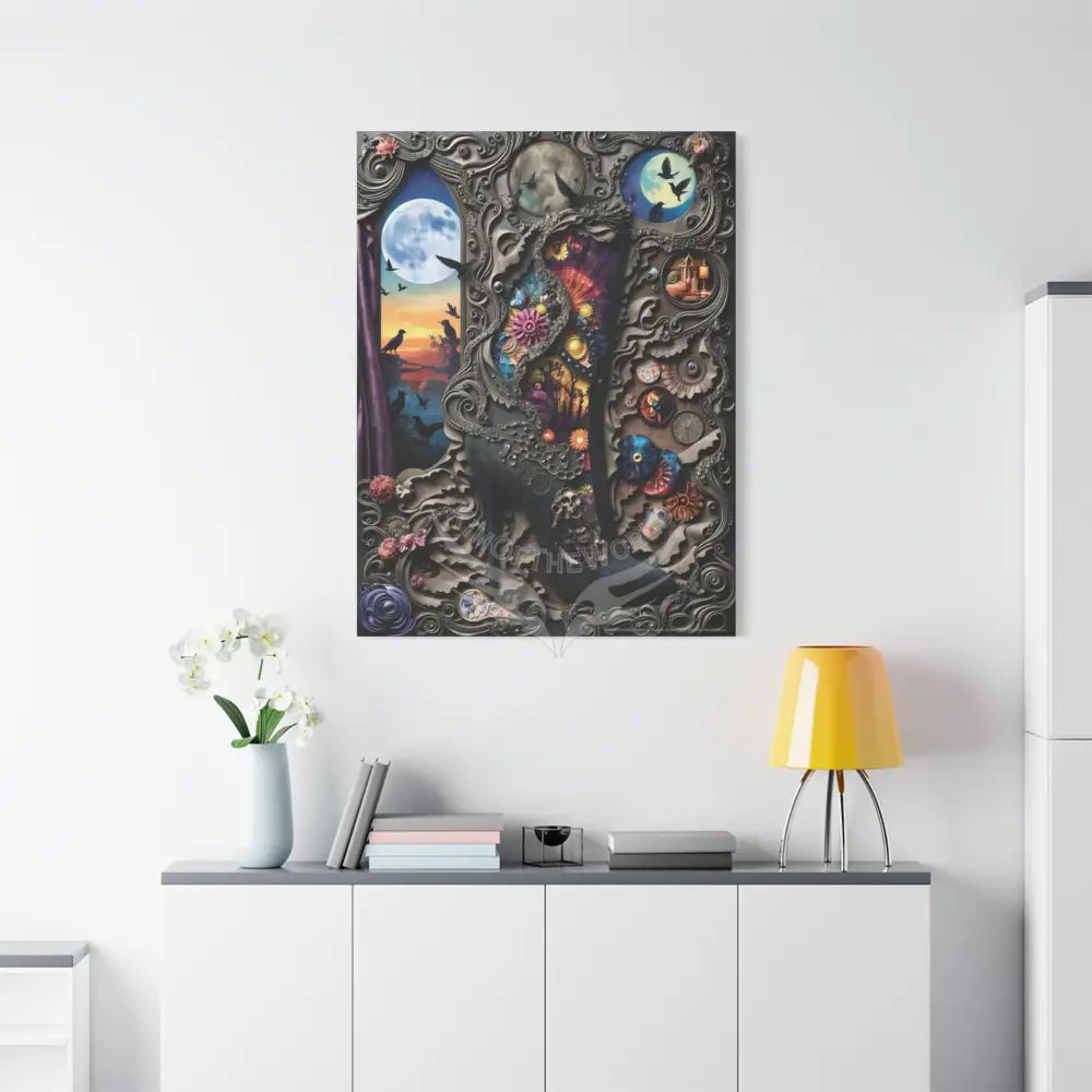 Surreal 3D Magic Stiletto Dimensional Canvas Art — 3D Portal Shoe Lover’s Wall Decor Canvas