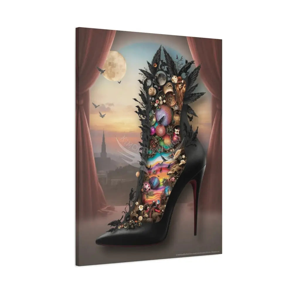 Surreal 3D Magic Stiletto Dimensional Canvas Art — 3D Portal Shoe Lover’s Wall Decor Canvas