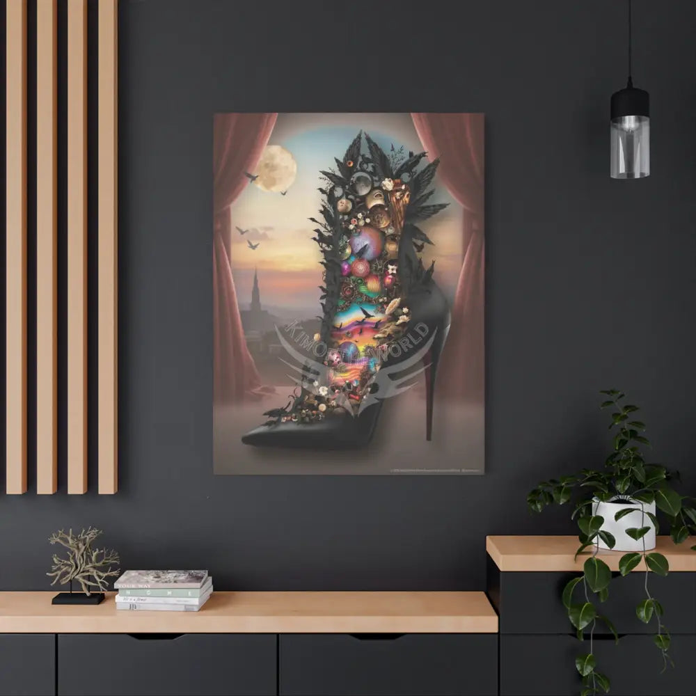 Surreal 3D Magic Stiletto Dimensional Canvas Art — 3D Portal Shoe Lover’s Wall Decor Canvas
