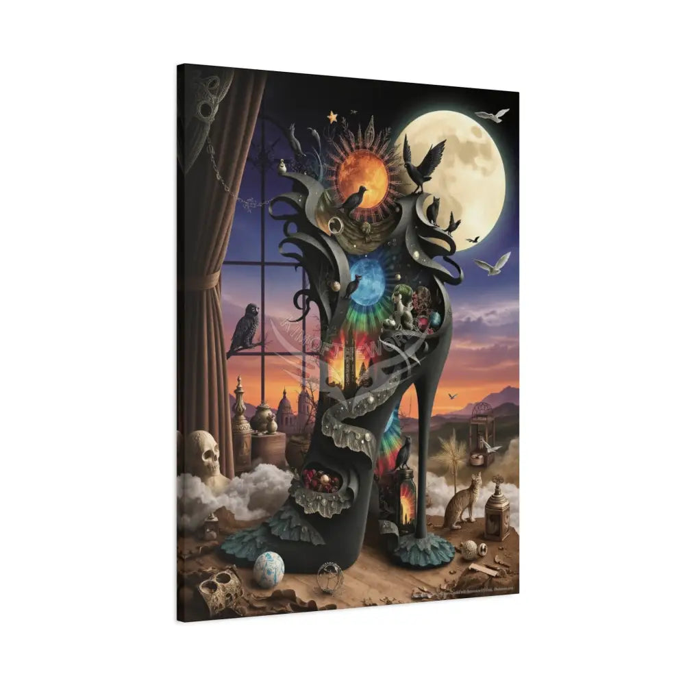 Surreal 3D Magic Stiletto Dimensional Canvas Art — 3D Portal Shoe Lover’s Wall Decor Canvas