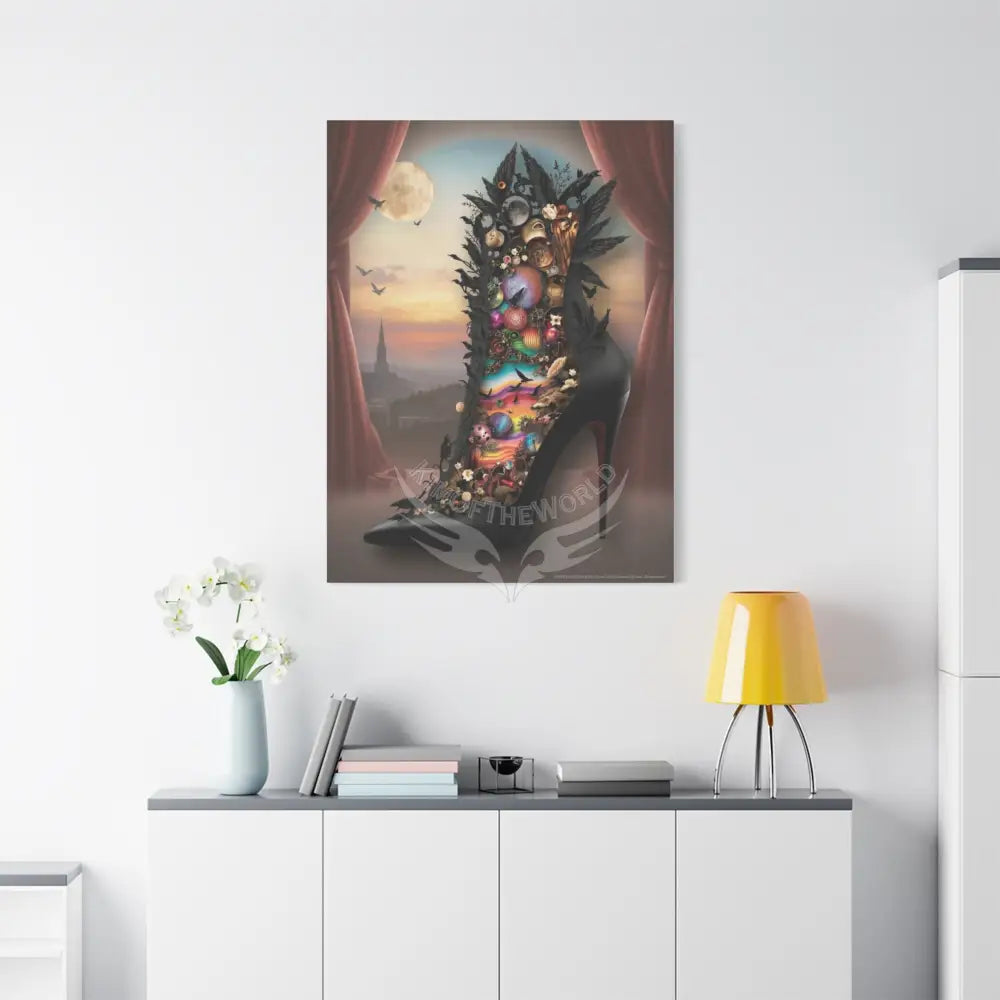 Surreal 3D Magic Stiletto Dimensional Canvas Art — 3D Portal Shoe Lover’s Wall Decor Canvas