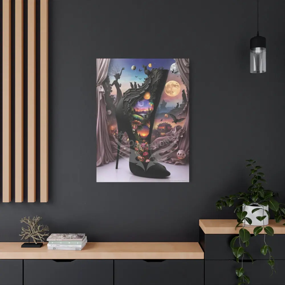 Surreal 3D Magic Stiletto Dimensional Canvas Art — 3D Portal Shoe Lover’s Wall Decor Canvas