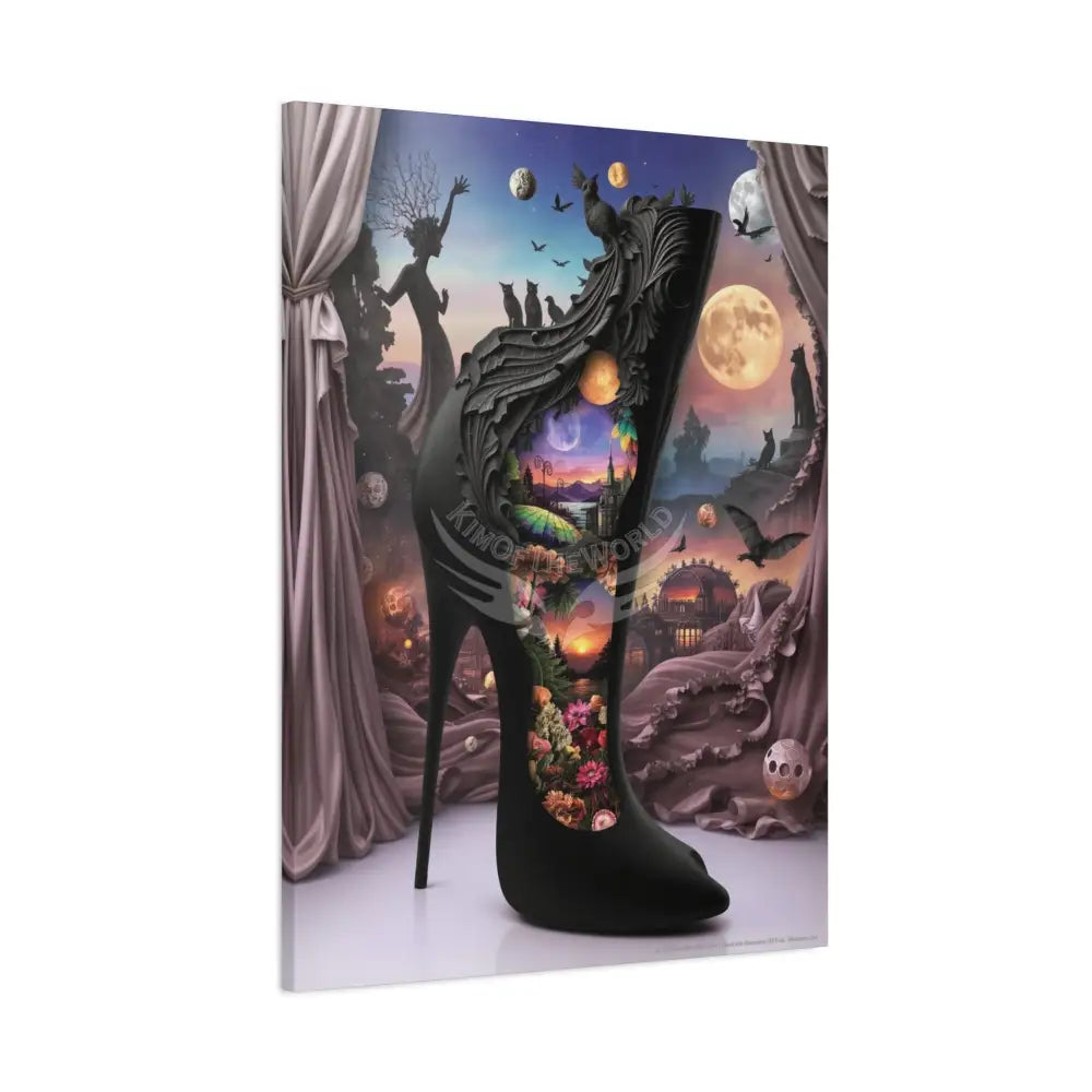 Surreal 3D Magic Stiletto Dimensional Canvas Art — 3D Portal Shoe Lover’s Wall Decor Canvas