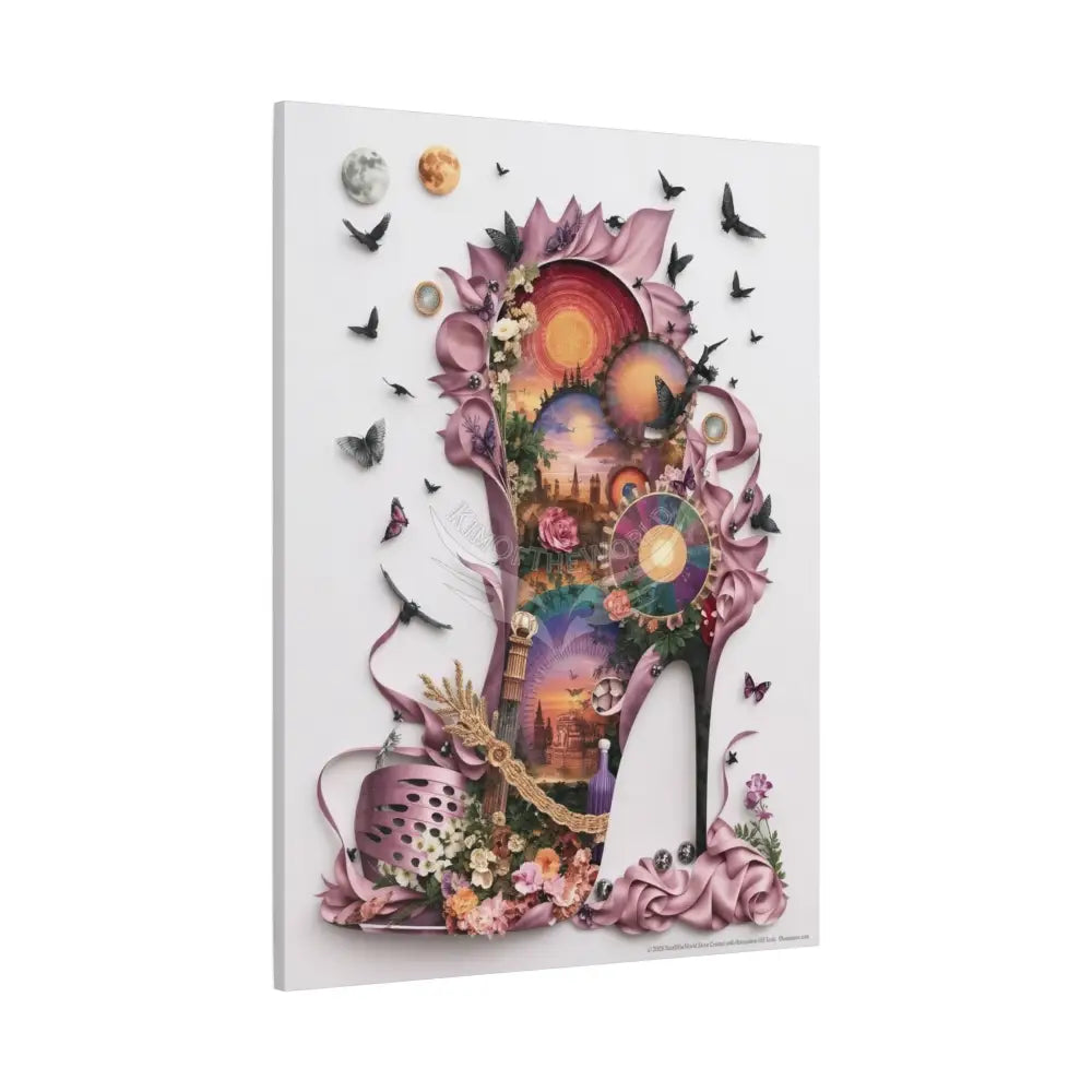 Surreal 3D Magic Stiletto Dimensional Canvas Art — 3D Portal Shoe Lover’s Wall Decor Canvas