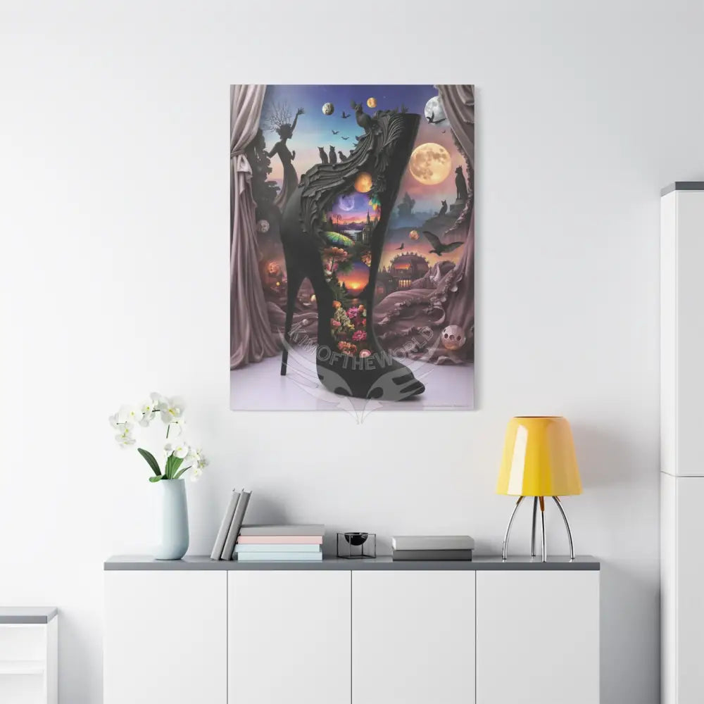 Surreal 3D Magic Stiletto Dimensional Canvas Art — 3D Portal Shoe Lover’s Wall Decor Canvas