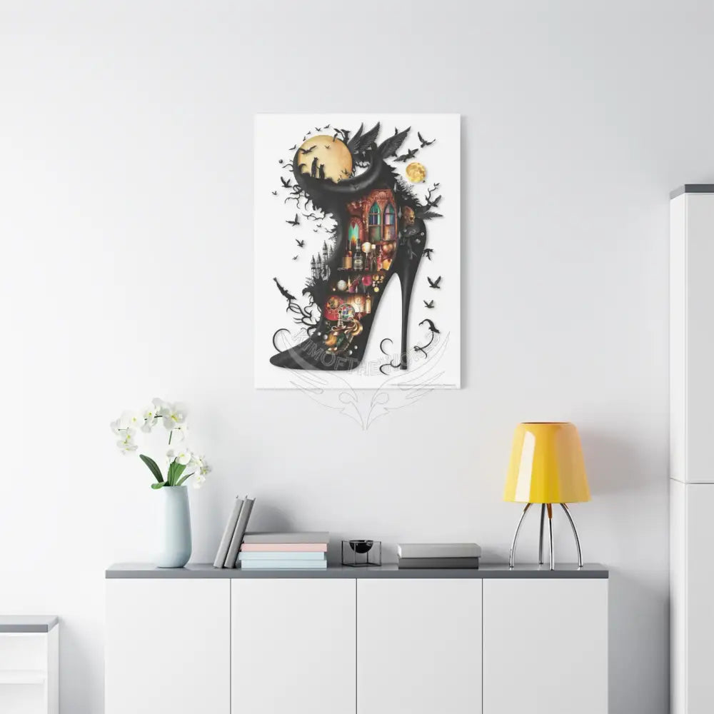 Surreal 3D Magic Stiletto Dimensional Canvas Art — 3D Portal Shoe Lover’s Wall Decor Canvas