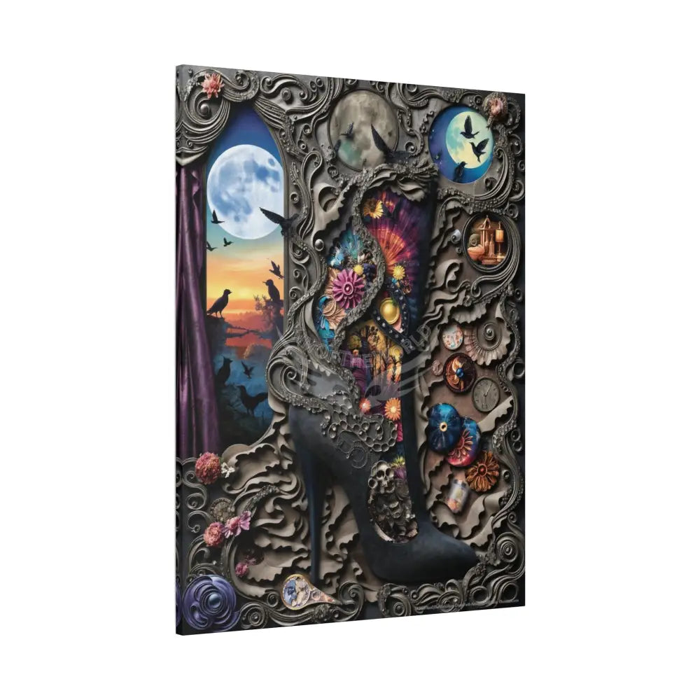 Surreal 3D Magic Stiletto Dimensional Canvas Art — 3D Portal Shoe Lover’s Wall Decor Canvas