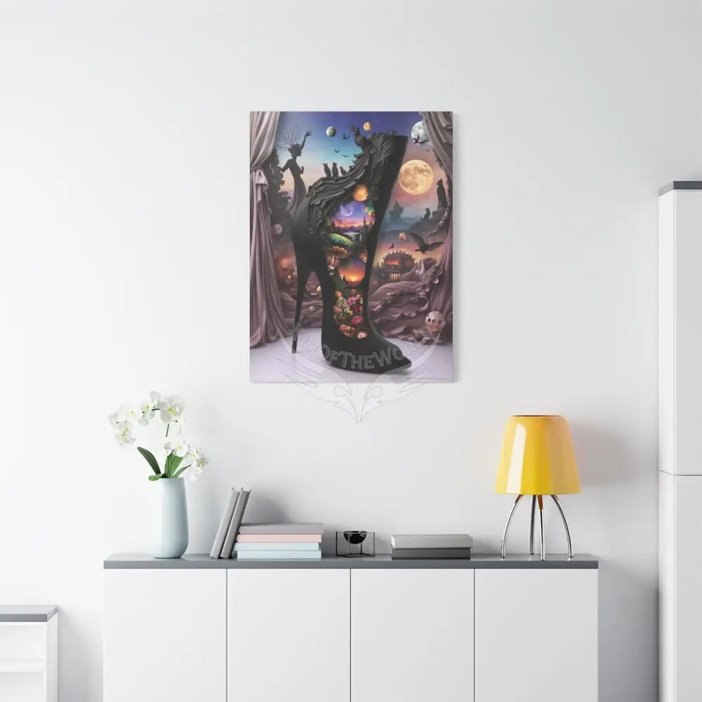Surreal 3D Magic Stiletto Dimensional Canvas Art — 3D Portal Shoe Lover’s Wall Decor Canvas