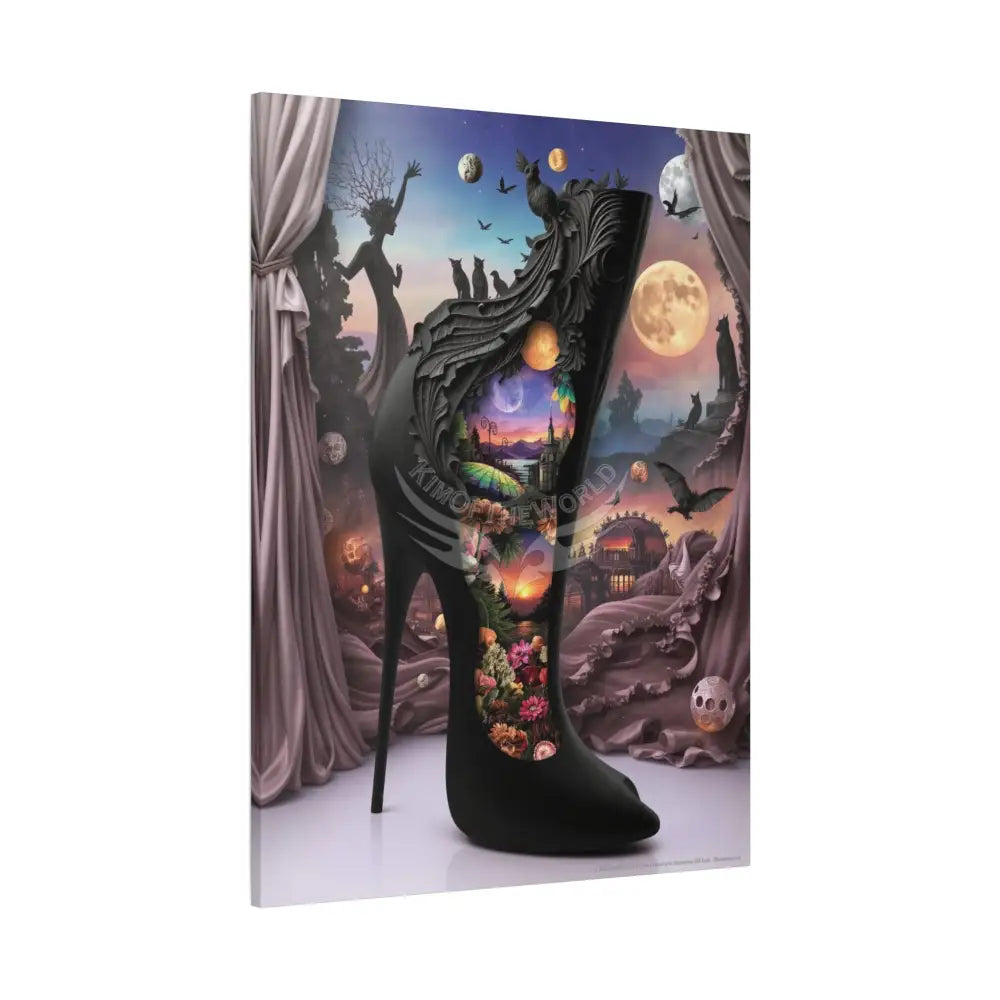 Surreal 3D Magic Stiletto Dimensional Canvas Art — 3D Portal Shoe Lover’s Wall Decor Canvas
