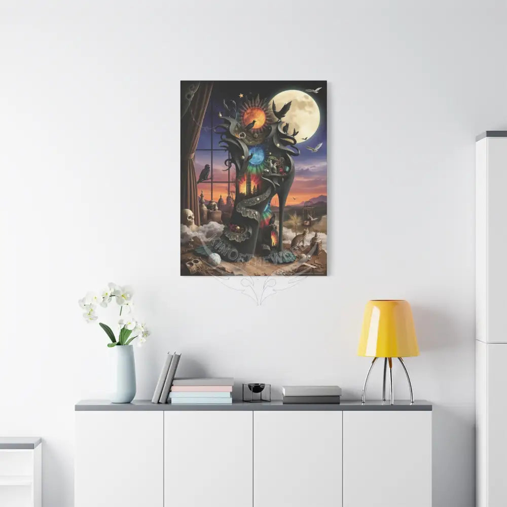 Surreal 3D Magic Stiletto Dimensional Canvas Art — 3D Portal Shoe Lover’s Wall Decor Canvas