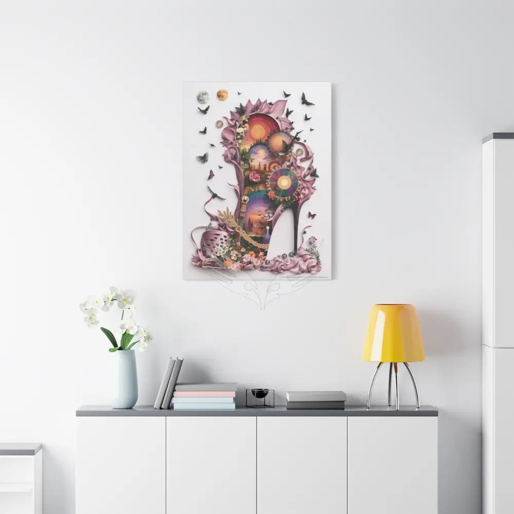 Surreal 3D Magic Stiletto Dimensional Canvas Art — 3D Portal Shoe Lover’s Wall Decor Canvas