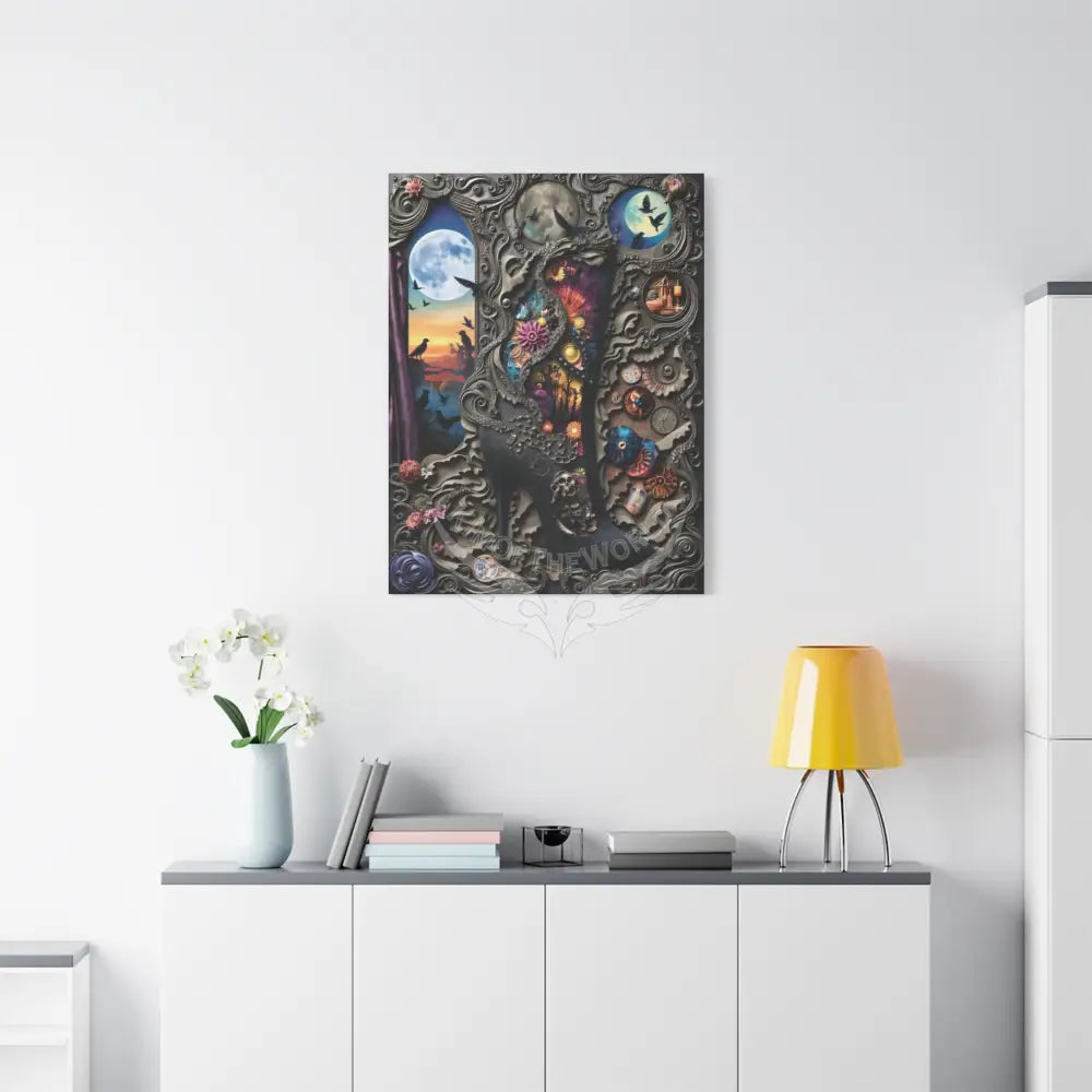 Surreal 3D Magic Stiletto Dimensional Canvas Art — 3D Portal Shoe Lover’s Wall Decor Canvas