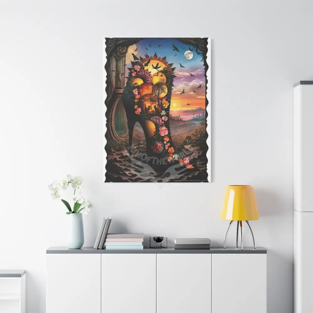 Surreal 3D Magic Stiletto Dimensional Canvas Art — 3D Portal Shoe Lover’s Wall Decor Canvas