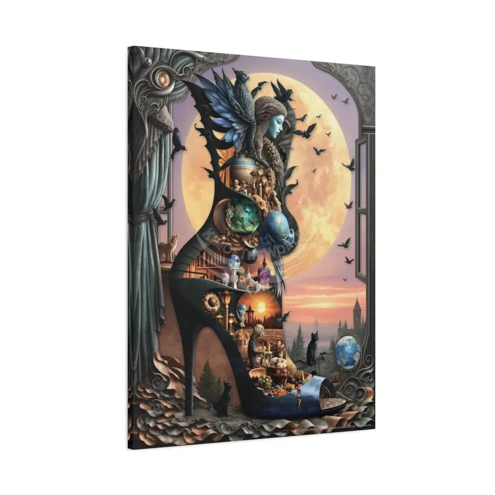 Surreal 3D Magic Stiletto Dimensional Canvas Art — 3D Portal Shoe Lover’s Wall Decor Canvas