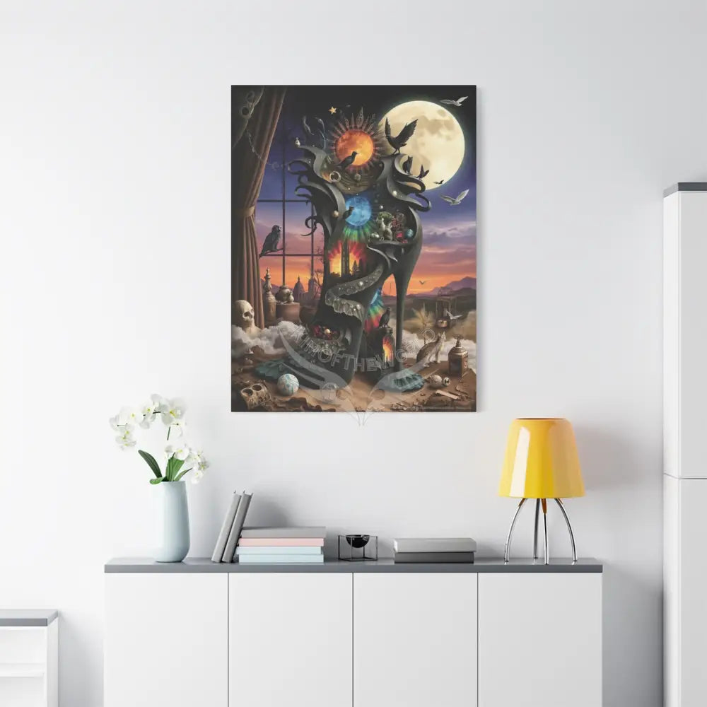 Surreal 3D Magic Stiletto Dimensional Canvas Art — 3D Portal Shoe Lover’s Wall Decor Canvas