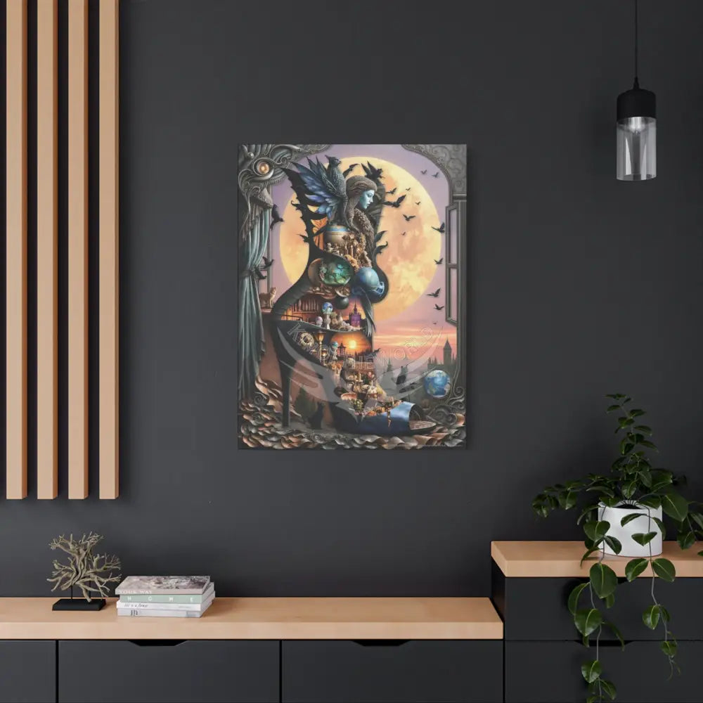 Surreal 3D Magic Stiletto Dimensional Canvas Art — 3D Portal Shoe Lover’s Wall Decor Canvas