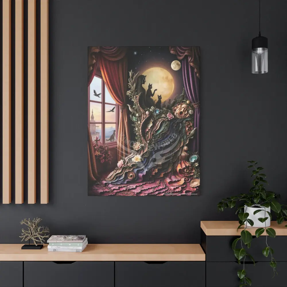 Surreal 3D Magic Stiletto Dimensional Cat Canvas Art — 3D Portal Shoe Lover’s Wall Decor Canvas