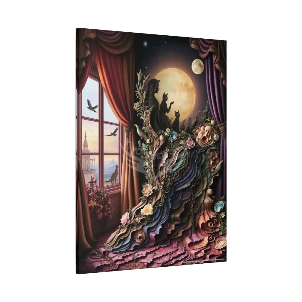 Surreal 3D Magic Stiletto Dimensional Cat Canvas Art — 3D Portal Shoe Lover’s Wall Decor Canvas