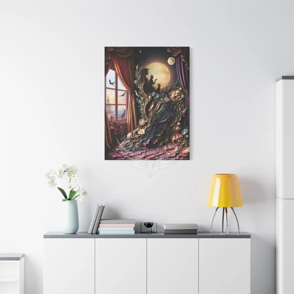Surreal 3D Magic Stiletto Dimensional Cat Canvas Art — 3D Portal Shoe Lover’s Wall Decor Canvas