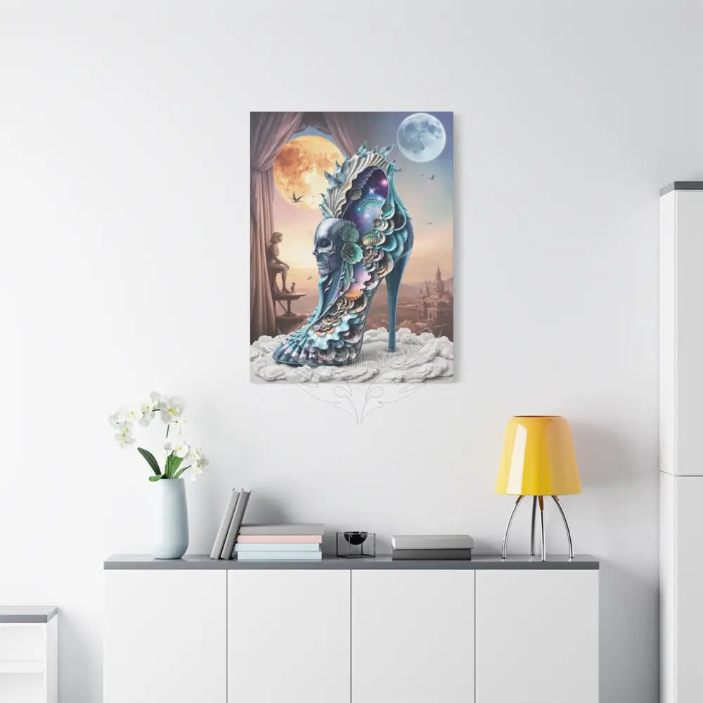 Surreal 3D Magic Stiletto Dimensional Cats Canvas Art — 3D Portal Shoe Lover’s Wall Decor Canvas