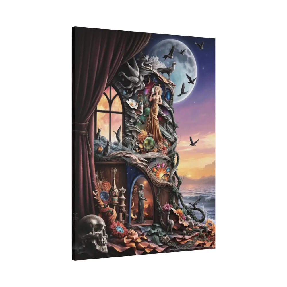 Surreal 3D Magic Stiletto Dimensional Cats Canvas Art — 3D Portal Shoe Lover’s Wall Decor Canvas