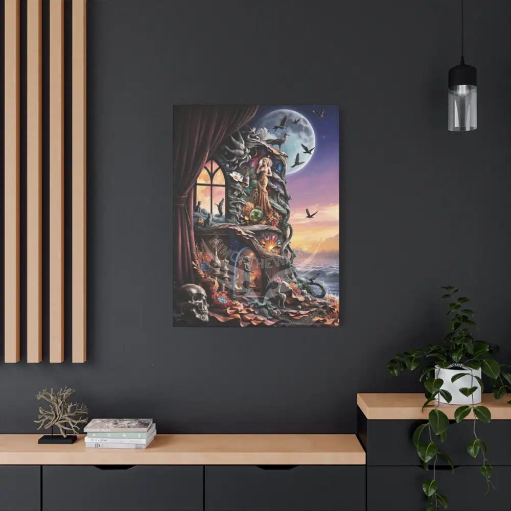 Surreal 3D Magic Stiletto Dimensional Cats Canvas Art — 3D Portal Shoe Lover’s Wall Decor Canvas