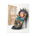 Surreal 3D Magic Stiletto Dimensional Cats Canvas Art — 3D Portal Shoe Lover’s Wall Decor 30’’ x 40’’ (Vertical)