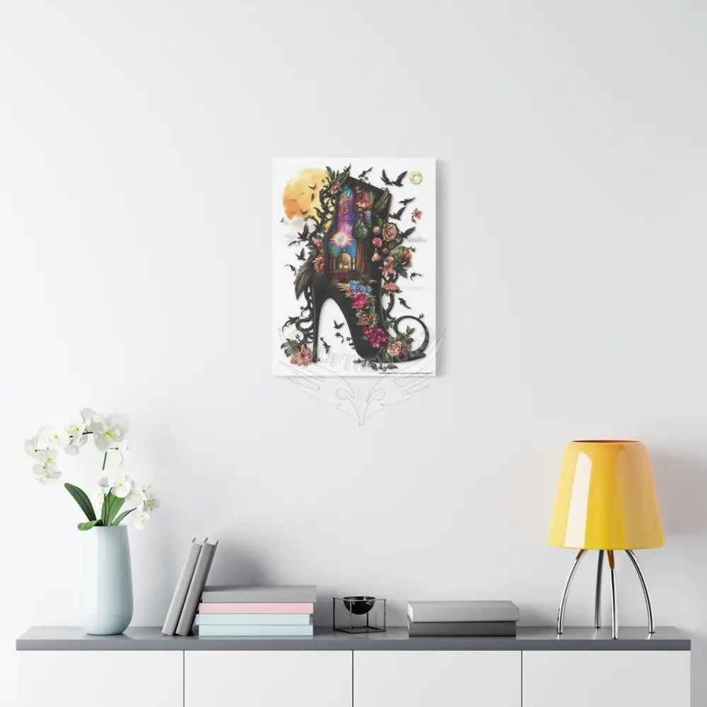Surreal 3D Magic Stiletto Dimensional Cats Canvas Art — 3D Portal Shoe Lover’s Wall Decor Canvas