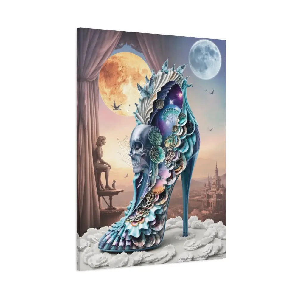 Surreal 3D Magic Stiletto Dimensional Cats Canvas Art — 3D Portal Shoe Lover’s Wall Decor Canvas