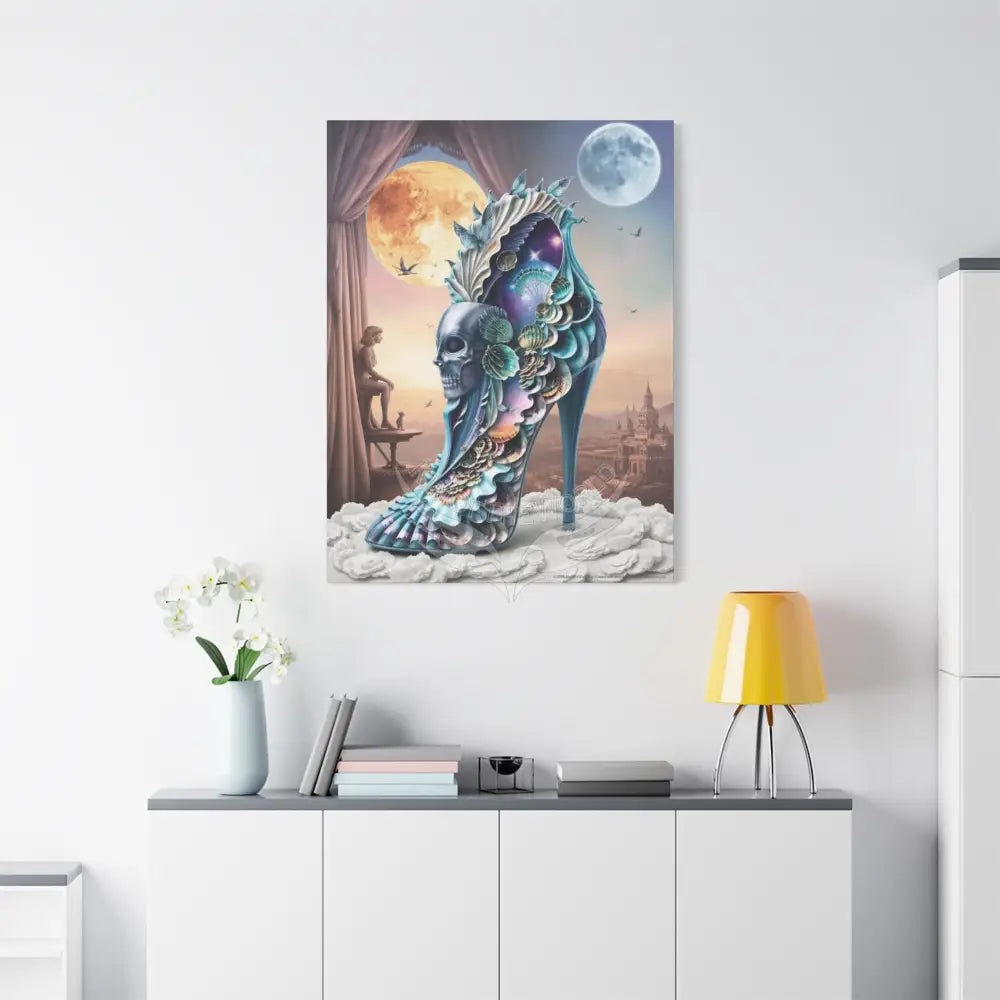 Surreal 3D Magic Stiletto Dimensional Cats Canvas Art — 3D Portal Shoe Lover’s Wall Decor Canvas