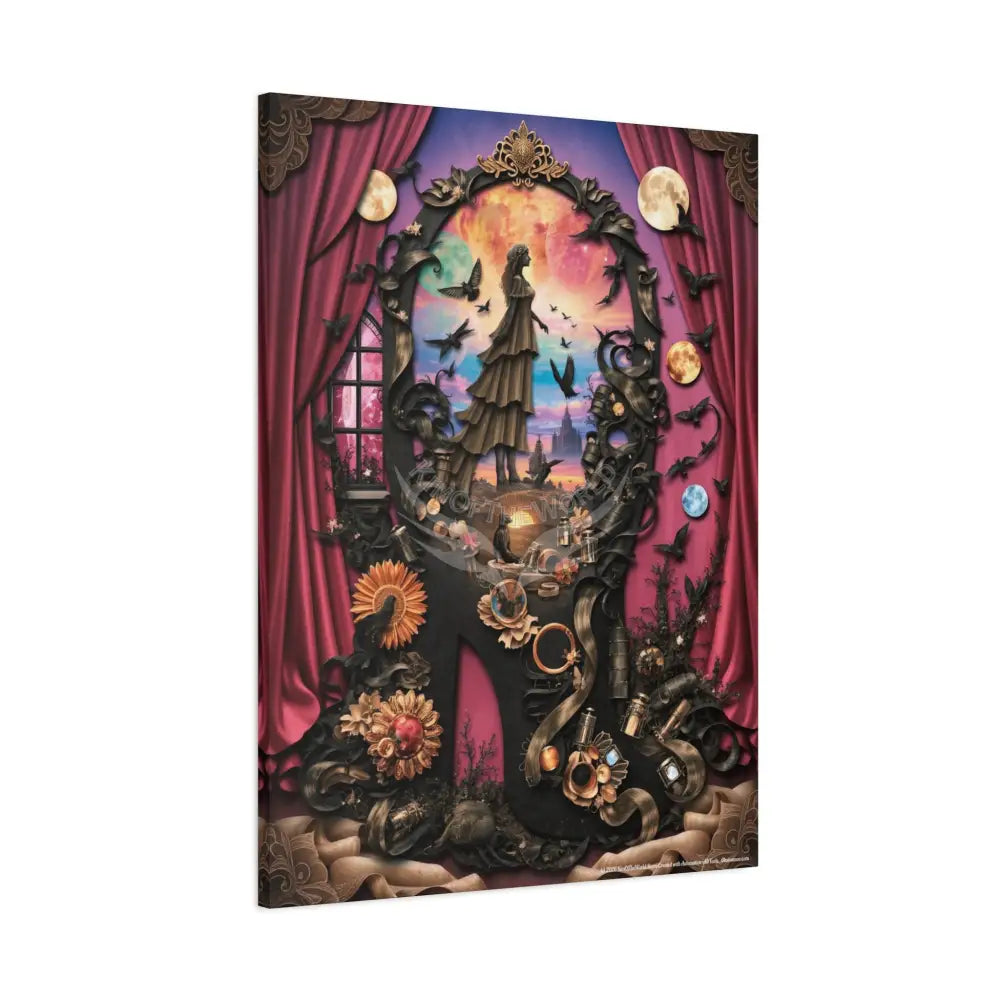 Surreal 3D Magic Stiletto Dimensional Cats Canvas Art — 3D Portal Shoe Lover’s Wall Decor Canvas